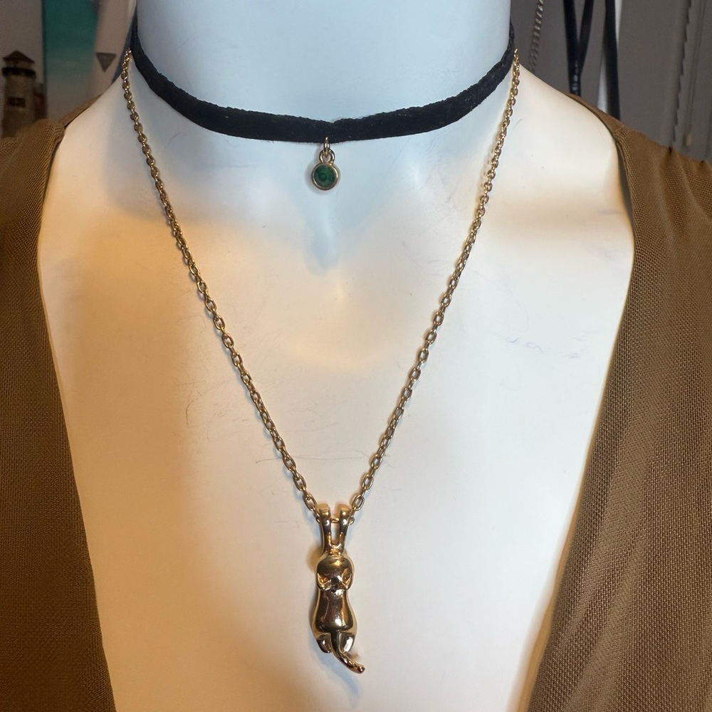Gold and Black Choker Necklace Set